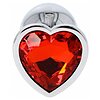 Anal Plug Heart Jewel Plug Small Roșu Thumb 1