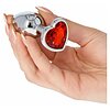 Anal Plug Heart Jewel Plug Small Roșu Thumb 3