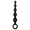 Bile Anale Din Silicon Cu Striatii 14cm Negru Thumb 1
