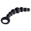 Bile Anale Din Silicon Cu Striatii 18cm Negru Thumb 3