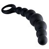 Bile Anale Din Silicon Cu Striatii 18cm Negru Thumb 2