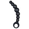 Bile Anale Din Silicon Cu Striatii 18cm Negru Thumb 1