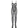 Catsuit Plasă Obsessive F213 Negru S-L