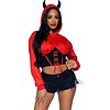 Costum Leg Avenue Devil Cropped Hoodie Roșu M-L