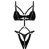 Crotchless Body Dame Controle Negru S-L Thumb 1