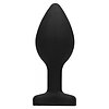 Diamond Heart Anal Plug Negru Regular Thumb 1