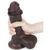 Dildo cu Ventuză Sliding Skin Dual Layer Dong Maro Thumb 3