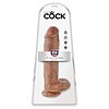 Dildo Realistic cu Testicule King 11 Inch Caramel Thumb 5