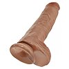 Dildo Realistic cu Testicule King 11 Inch  Caramel Thumb 4