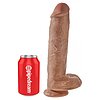 Dildo Realistic cu Testicule King 11 Inch Caramel Thumb 1