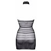 Le Desir High Lace Neck Net Mini Dress Negru S-L Thumb 1