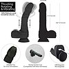 Naked Addiction 23 cm, Vibrator Rotativ și De împingere Negru Thumb 21