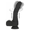 Naked Addiction 23 cm, Vibrator Rotativ și De împingere Negru Thumb 14