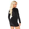 Rochie Leg Avenue Velvet Long Sleeved Negru S Thumb 1