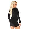 Rochie Leg Avenue Velvet Long Sleeved Negru M Thumb 1