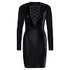 Rochie Leg Avenue Velvet Long Sleeved Negru S Thumb 2