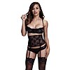 Set Baci Lacy Cincher Panty Negru S-L