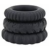 Set Inele Penis Titan 3 în 1 Silicone Negru Thumb 3