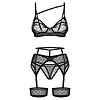 Set Obsessive Suspender Nuites Negru S-M Thumb 1