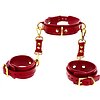 Set Zgardă și Cătușe D-Ring Deluxe Roșu