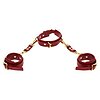 Set Zgardă și Cătușe D-Ring Deluxe Roșu Thumb 1