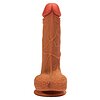 X-MEN 8.3 inch Double Layer Silicone Dildo Brown Natural Thumb 3