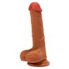 X-MEN 8.3 inch Double Layer Silicone Dildo Brown Natural Thumb 4