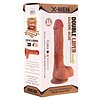 X-MEN 8.3 inch Double Layer Silicone Dildo Brown Natural Thumb 1