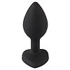 You2Toys Dop Anal Compact Din silicon cu Piatră Inimă 7.3cm Negru Thumb 2