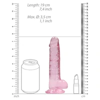Dildo Realistic Cu Testicule 19cm Roz