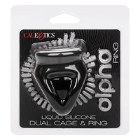 Alpha Dual Cage Ring Negru