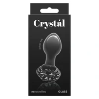Anal Plug Crystal Flower Negru