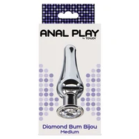 Anal Plug Diamond Bijou Medium Argintiu