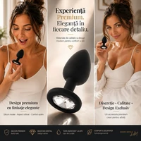 Anal Plug Premium Diamond Jewel Small Negru