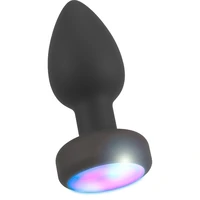 Anos Plug Anal RC cu LED Flash - 7 Moduri, Reîncărcabil Negru