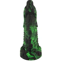 Beasty Lizard Peak — Dildo Din silicon Lichid cu Ventuză 22 cm Verde