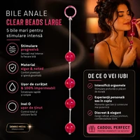 Bile Anale Clear Beads Large Roșu
