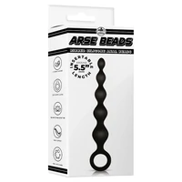 Bile Anale Din Silicon Cu Striații 14cm Negru