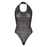 Body Leg Avenue Lace Snap Linda Negru XS-L
