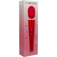 Caresse Pro Wand 8000rpm - 5 Moduri, IPX7, 120 Min Roșu