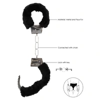 Cătușe Beginners Handcuffs Furry Negru