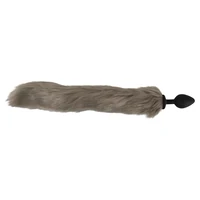 Coada Fluffy Gri cu Plug Din silicon You2Toys — 45 cm