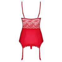 Corset Cu Portjartier Obsessive Lovica Roșu S-M