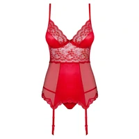 Corset Cu Portjartier Obsessive Lovica Roșu L-XL
