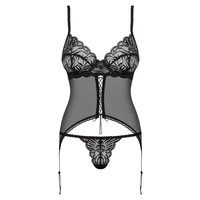 Corset Cu Șnur Obsessive Contica Negru S-M