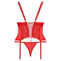 Corset Obsessive Blossmina Roșu 4XL-5XL