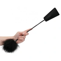 Crop With Feathers Negru