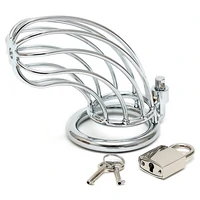 Cușca Chastity With Padlock Argintiu