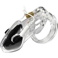 Cușcă Penis Electrică Discretă cu Telecomandă Transparent