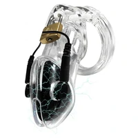 Cușcă Penis Electrică Discretă cu Telecomandă Transparent